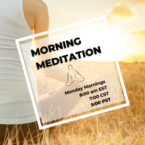Person meditating facing sunrise
